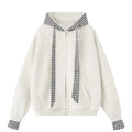 Trendy Black and White Check Pullover Hoodie