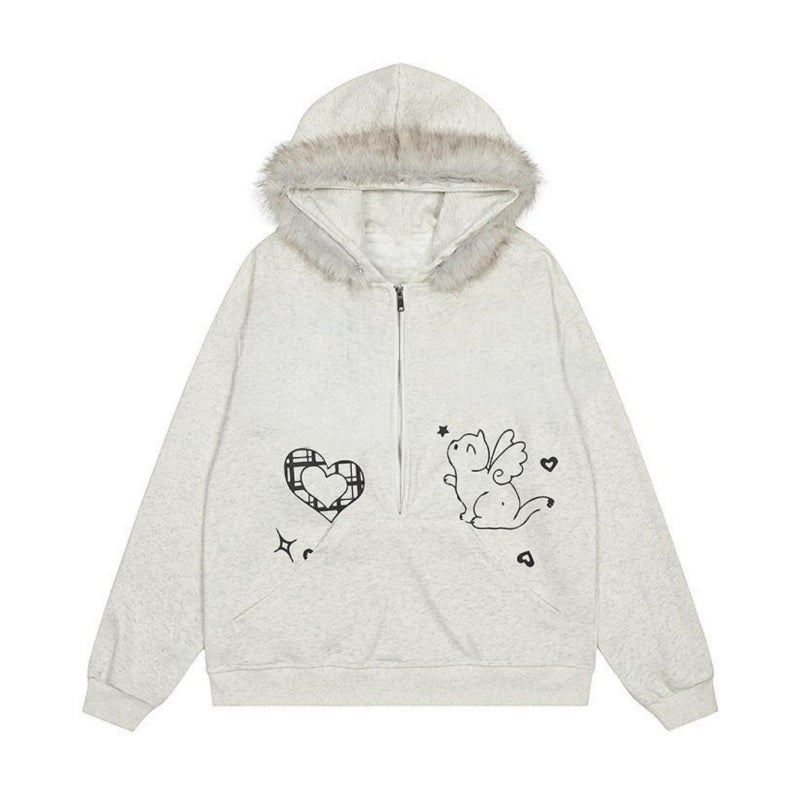 Modern Fur Collar Fashion Hoodie