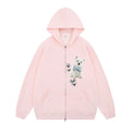 Playful Puppy Print Sweet Pink Hoodie